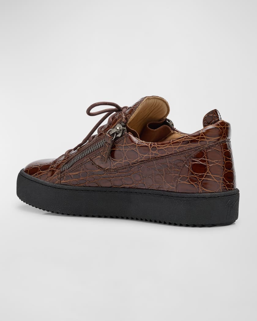 Men's Morpheus Croco Dual-Zip Sneakers