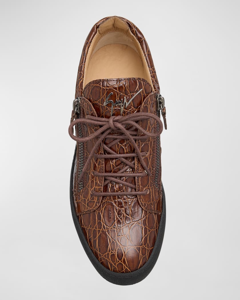 Men's Morpheus Croco Dual-Zip Sneakers