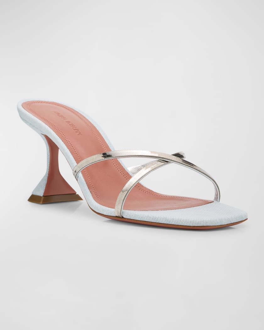 Amina muaddi naima leather slide sandals shop