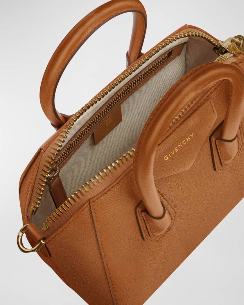 Antigona Mini Top-Handle Bag in Shiny Tumbled Leather