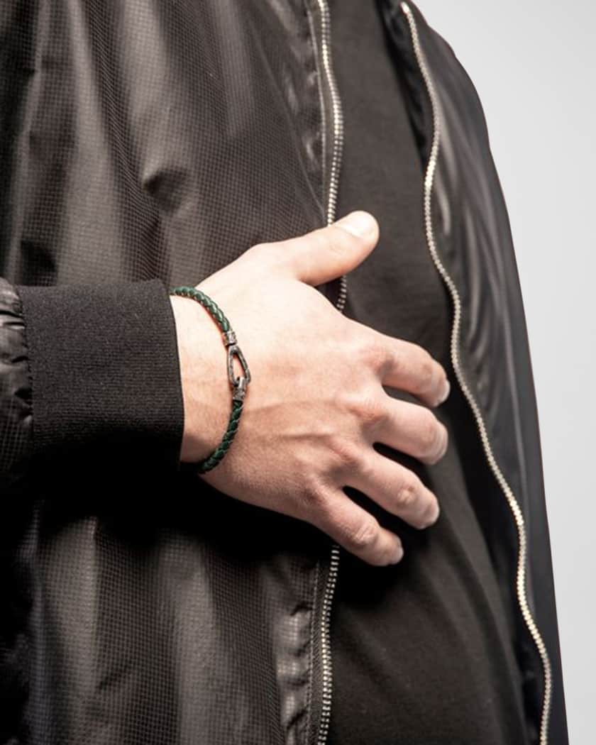 Men's Lash Woven Bracelet, Silver