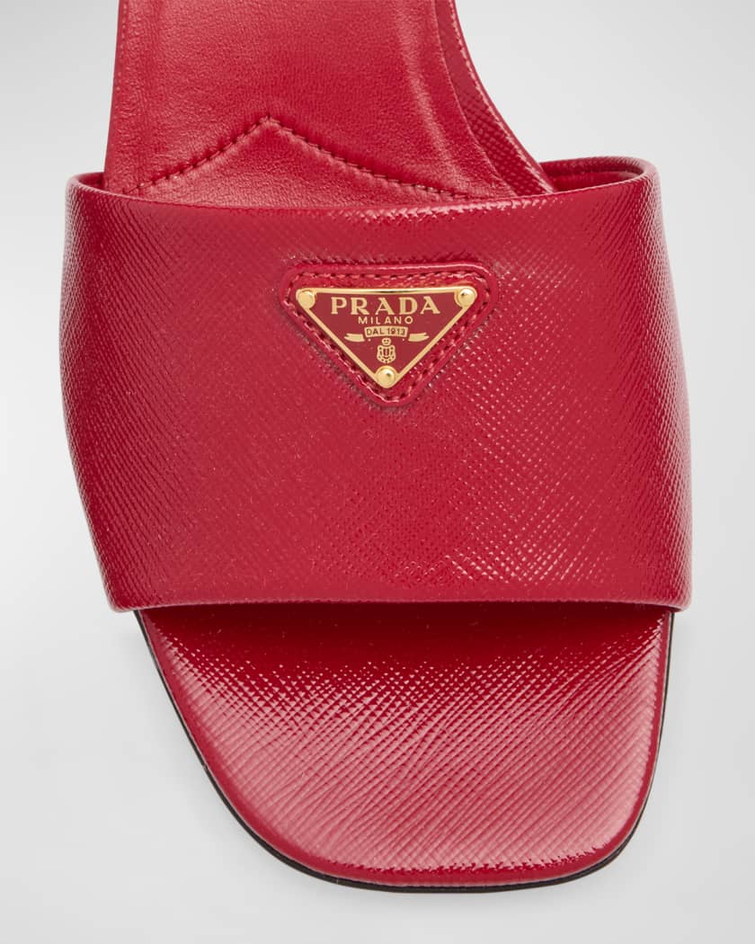 Leather Logo Slide Sandals