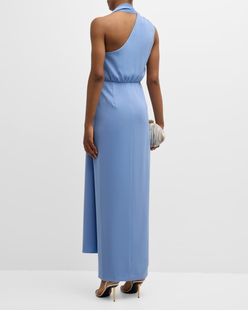 Fantasia Draped One-Shoulder Column Gown