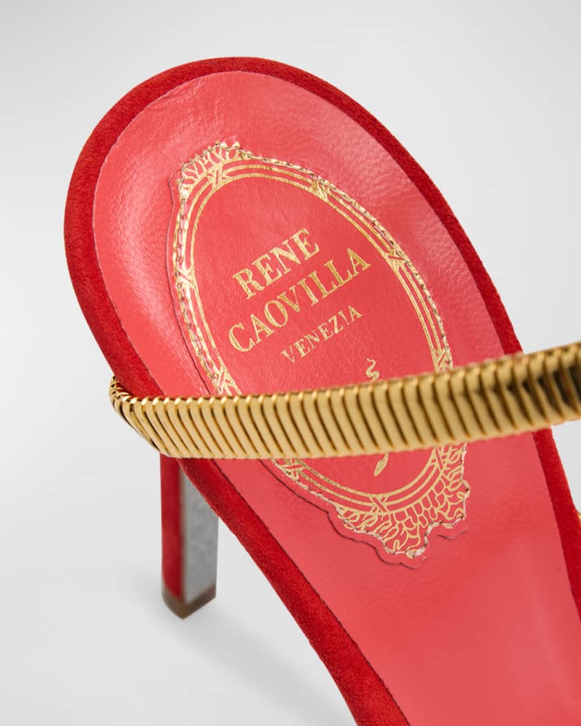 René Caovilla Serpent 105 mm sandals - Red