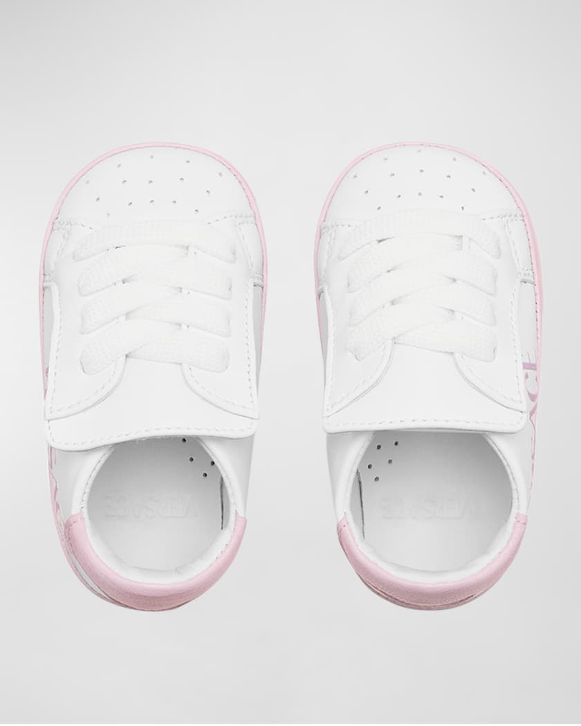 Girl's Logo-Print Leather Pre-Walkers, Newborn-12M