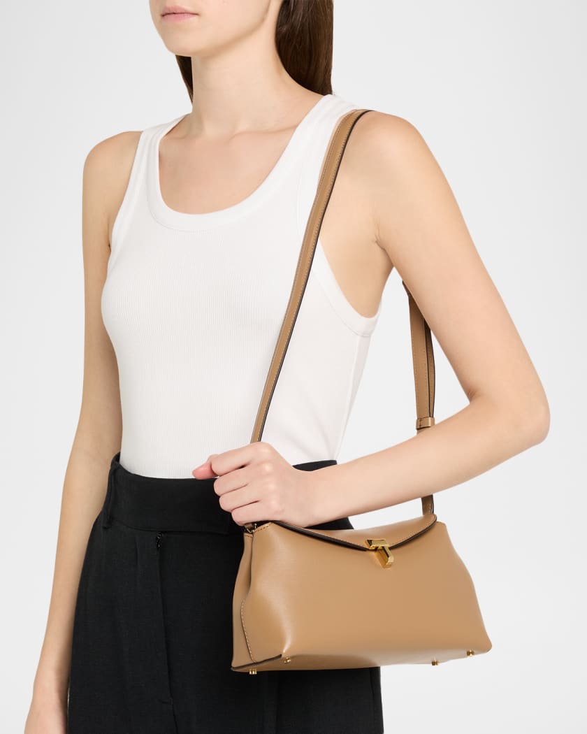 T-Lock Leather Clutch Bag