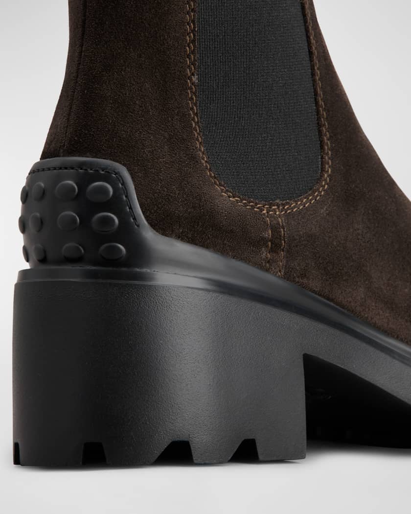 Tod s Suede Chelsea Ankle Booties Neiman Marcus