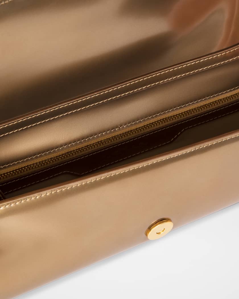 Anouk Small Metallic Leather Clutch Bag