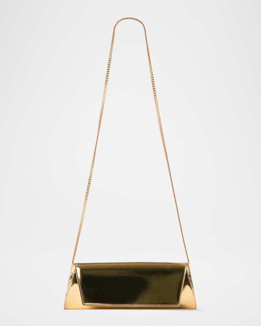 Anouk Small Metallic Leather Clutch Bag