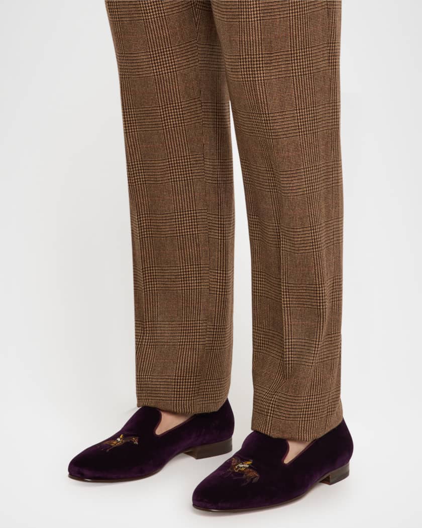 Men's Alonzo Embroidered Velvet Slippers