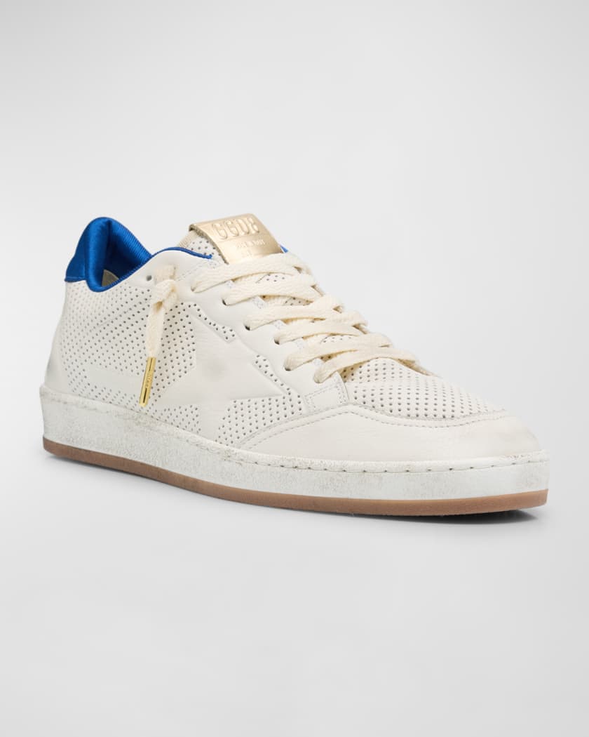 Men's Ball Star Perforated Leather Low-Top Sneakers 