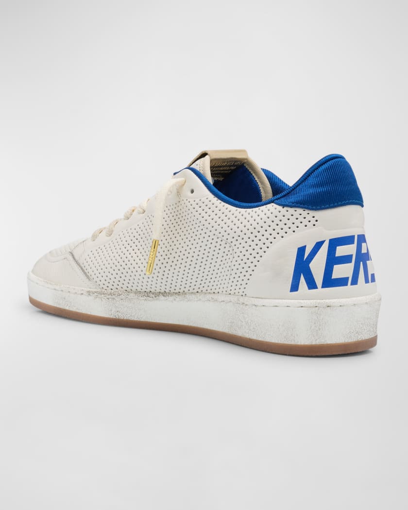 Men's Ball Star Perforated Leather Low-Top Sneakers 
