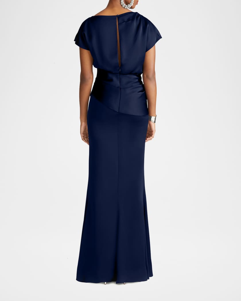 Draped Satin Trumpet Gown
