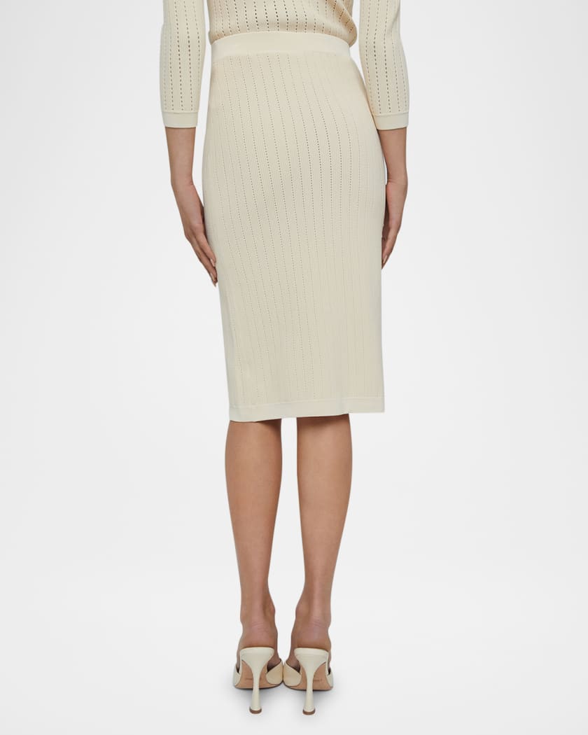 Melania Pointelle Knit Midi Skirt