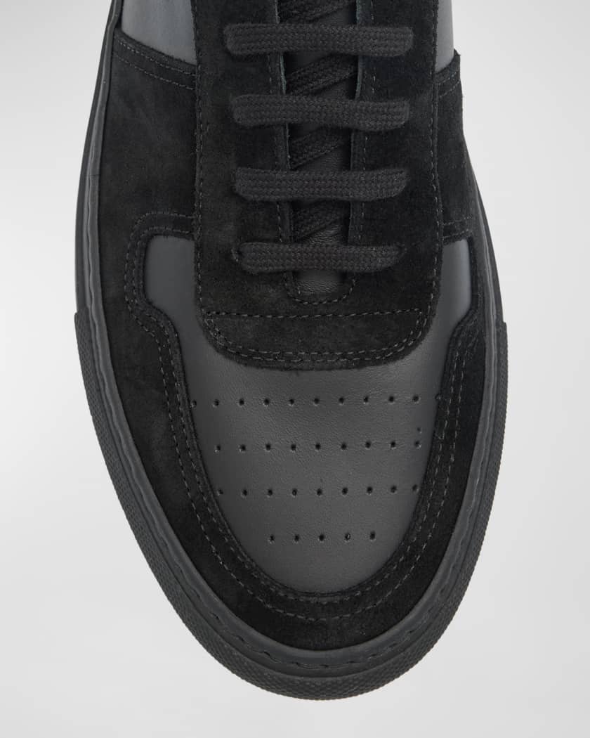 Men's Bball Duo Leather and Suede Low-Top Sneakers