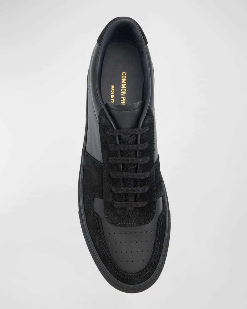 Men's Bball Duo Leather and Suede Low-Top Sneakers