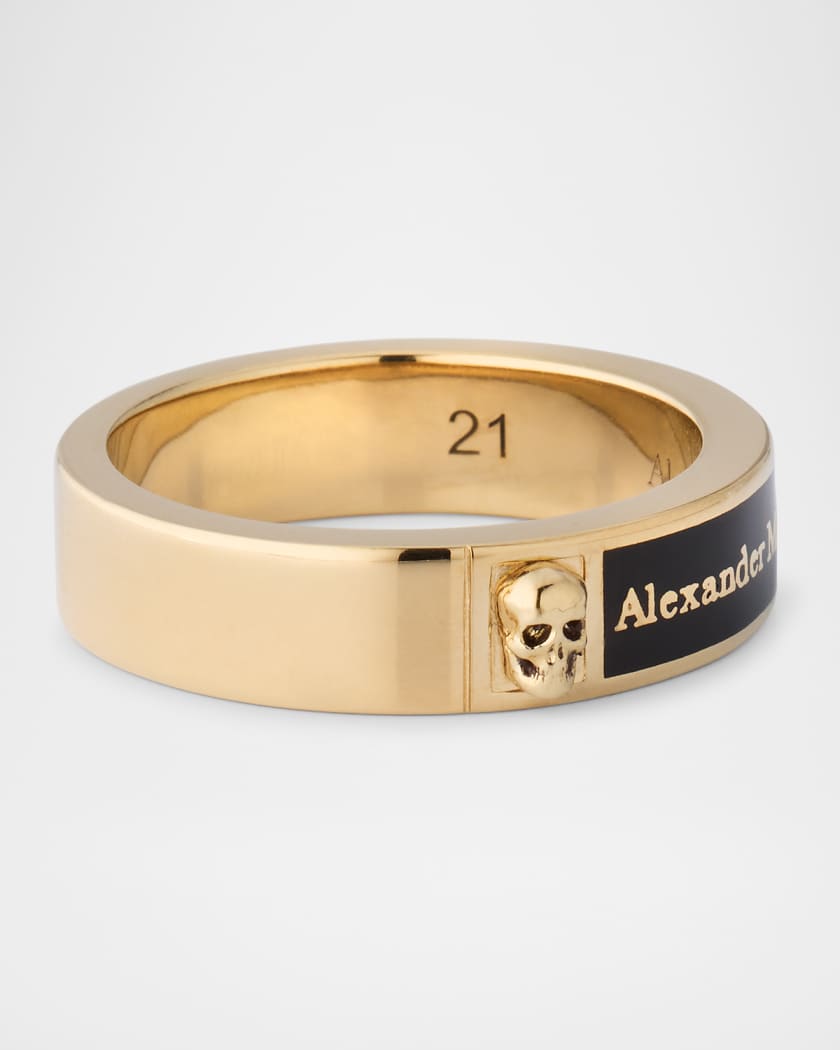 Men's Skull Enamel Logo Ring