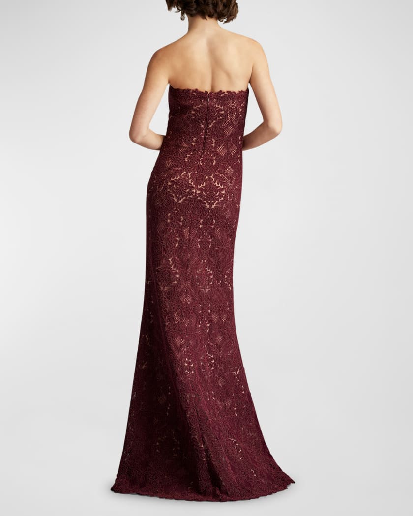 Strapless Lace A-Line Gown