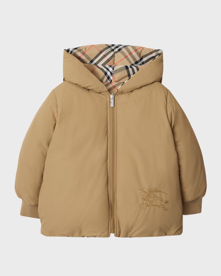 Kid's Check-Print Reversible Jacket, Size 3-14