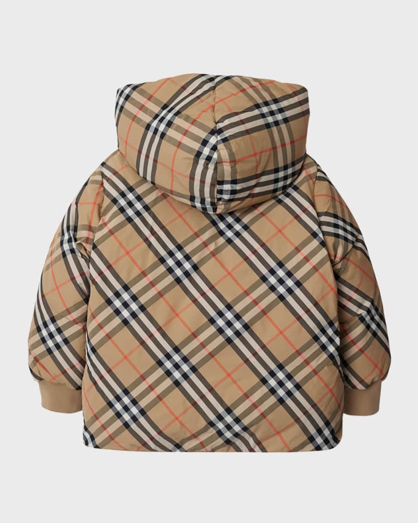 Kid's Check-Print Reversible Jacket, Size 3-14