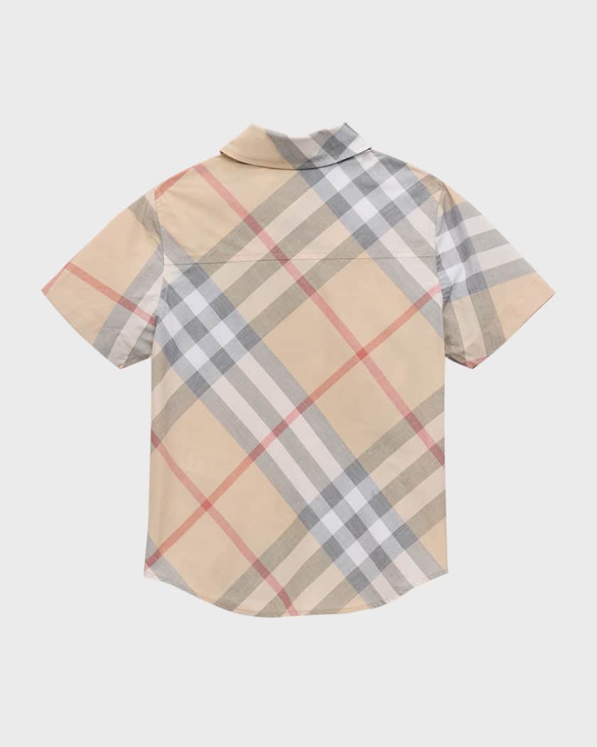  Boy's Owen Check-Print Button Down Shirt, Size 3-14