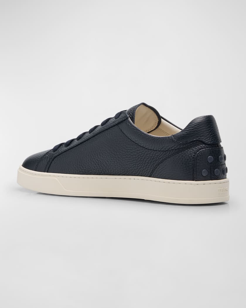 Men's Grained Leather Low-Top Sneakers