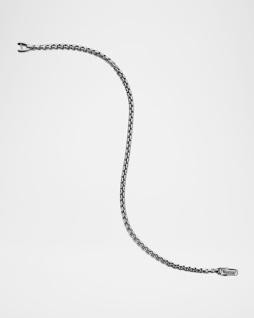 Men's Box Chain Bracelet in Silver, 2.7mm