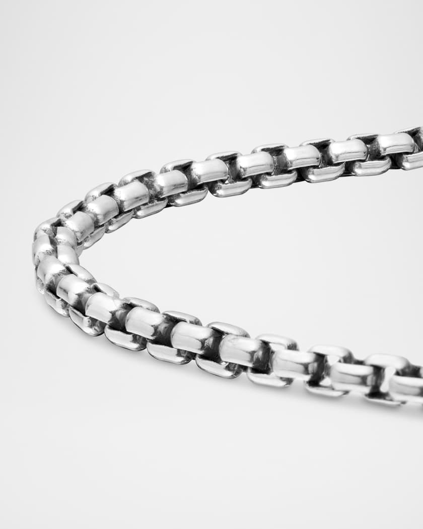 Men's Box Chain Bracelet in Silver, 2.7mm