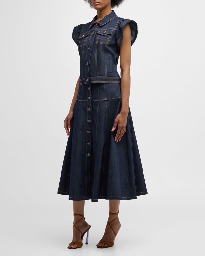 Veena Denim Midi Skirt 