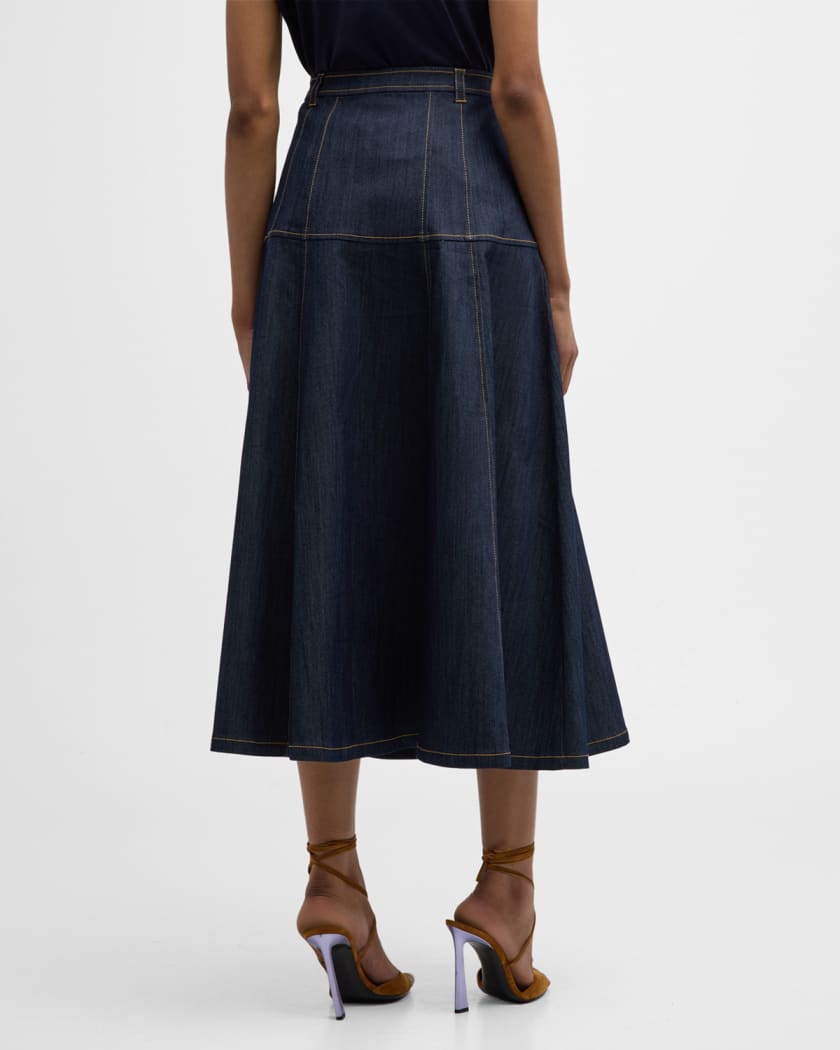Veena Denim Midi Skirt 