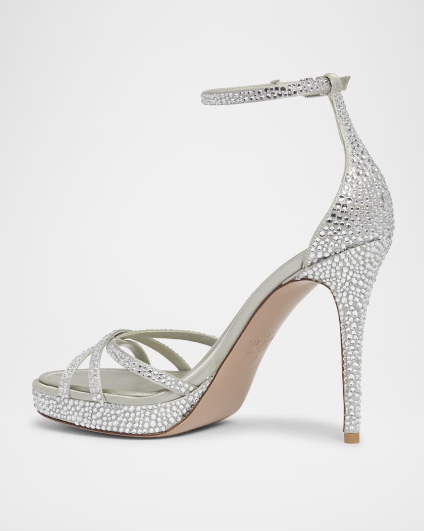 Crystal Glam Ankle-Strap Glam Sandals