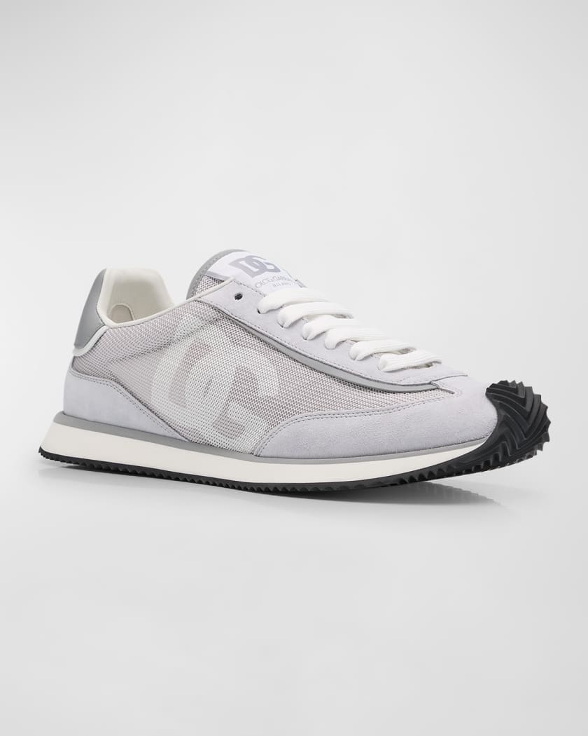 Men's Textile and Leather Runner Sneakers