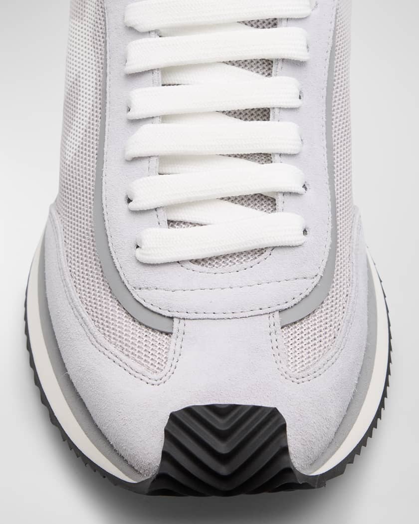 Men's Textile and Leather Runner Sneakers