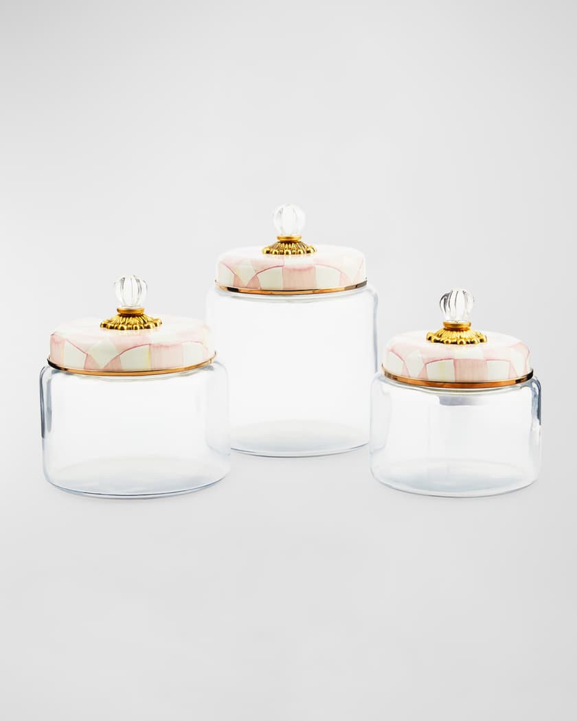 Rosy Check Kitchen Canister, Small