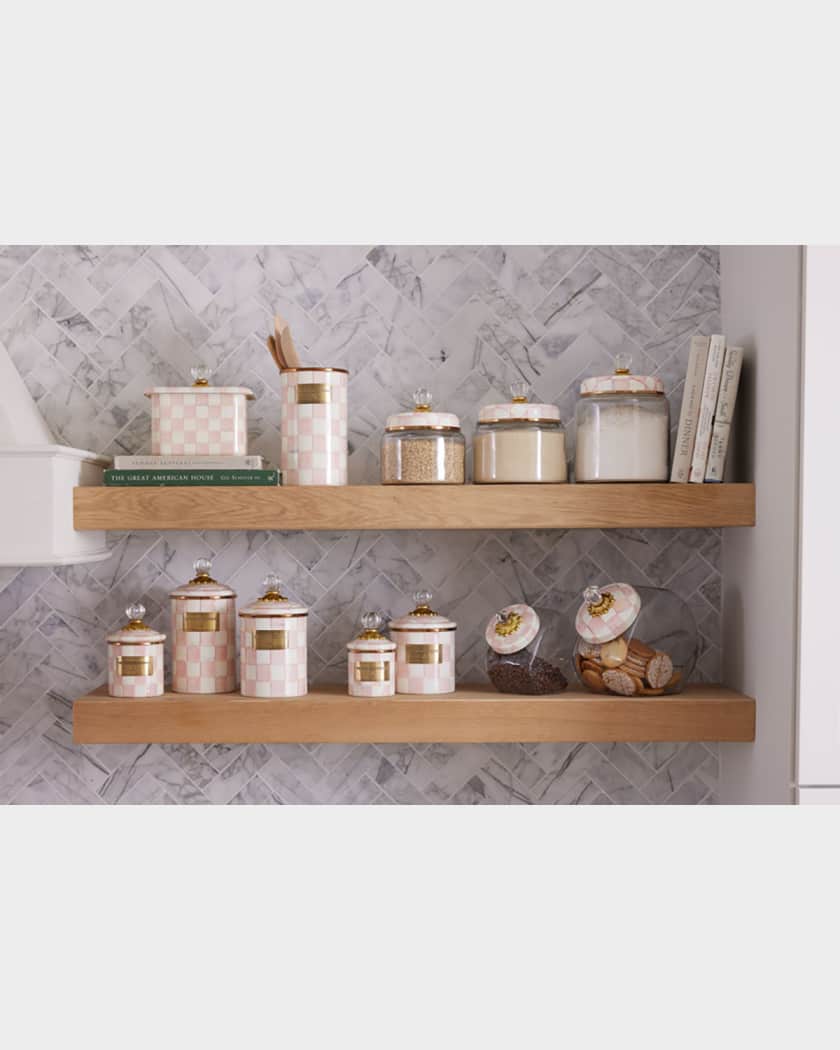 Rosy Check Kitchen Canister, Small