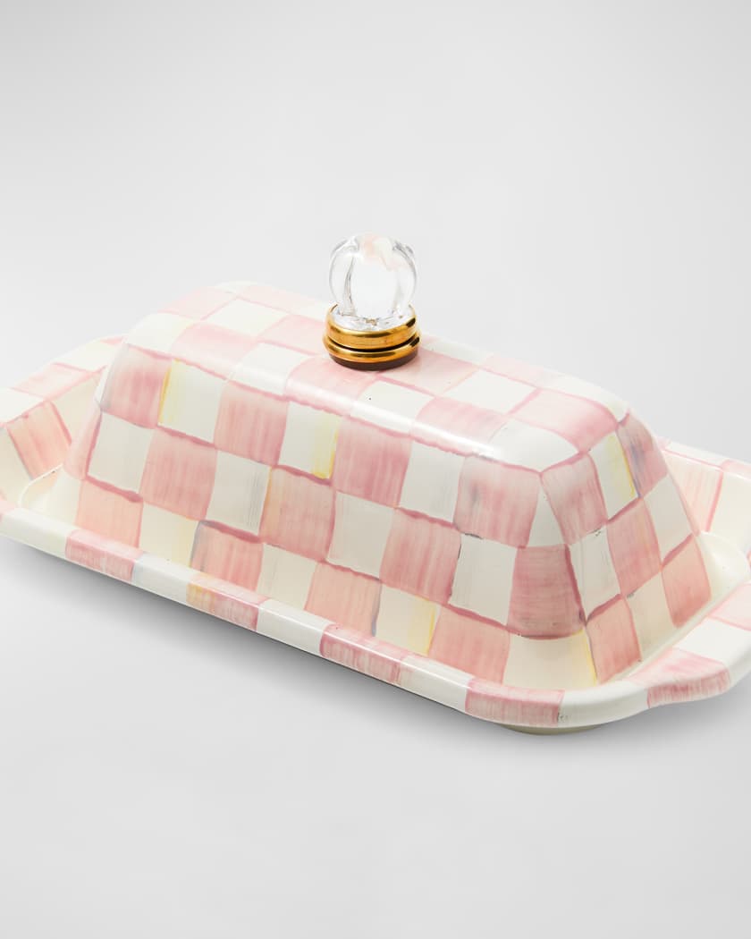 Rosy Check Enamel Butter Box