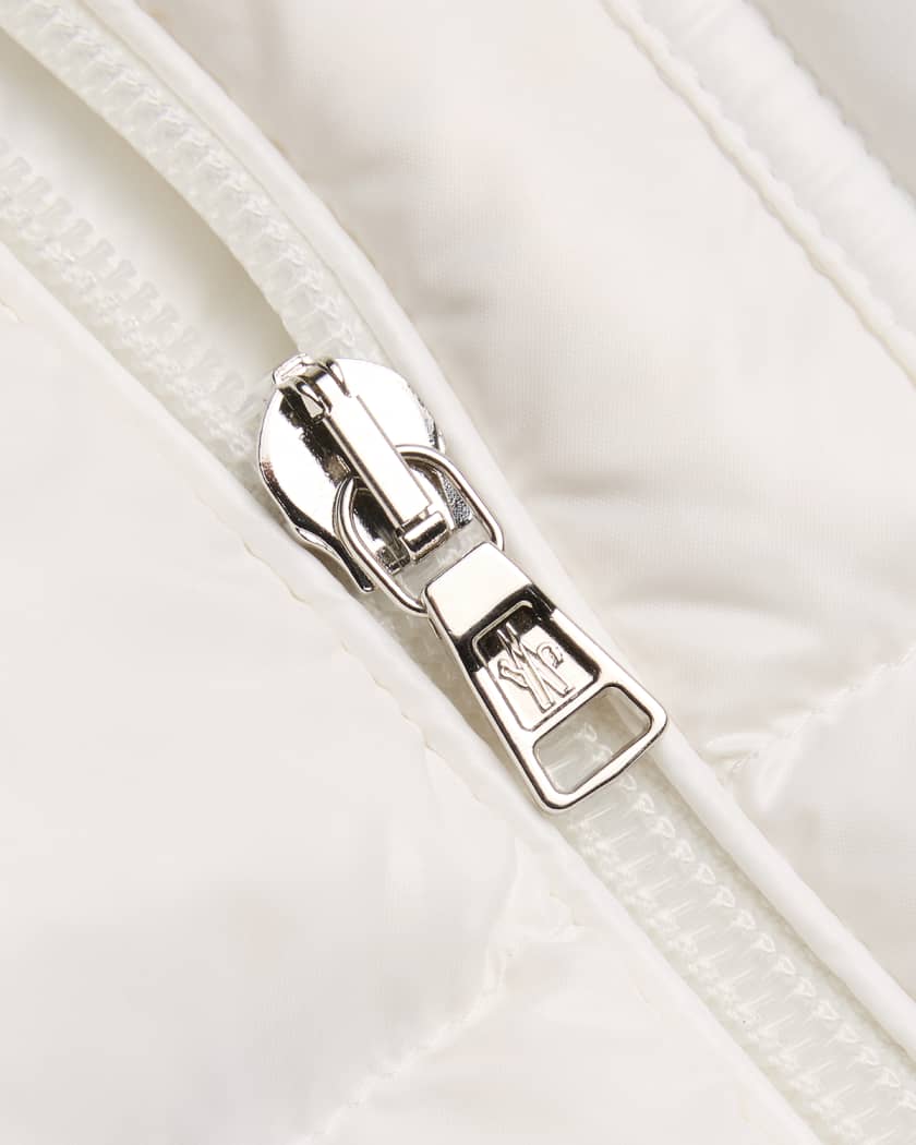 Kid's Shiny Puffer Jacket W/ Faux Fur Trim, Size 6M-3