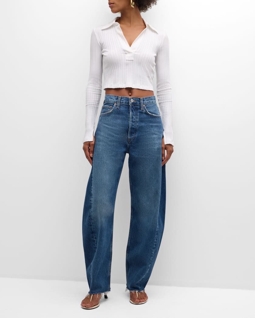 Luna High-Rise Curved Tapered Jeans