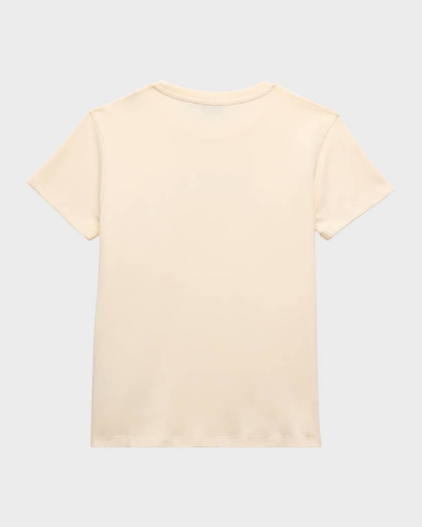 Girl's Embroidered Logo-Print T-Shirt, Size 8-14