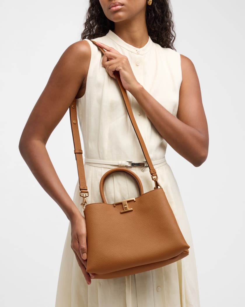 Small Leather T Timeless Tote Shopping Bag | Neiman Marcus