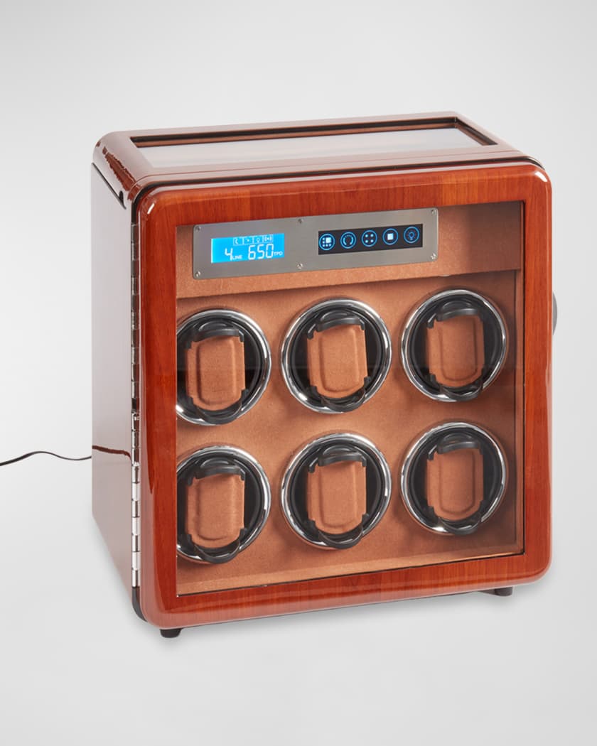 Bey Berk Wood 6 Watch Winder and 4 Watch Storage Case Neiman Marcus