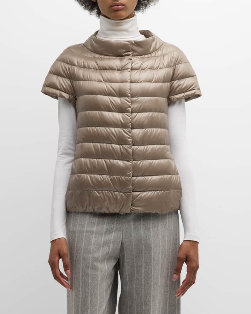 Emilia Water-Resistant Ultralight Nylon Puffer Cape