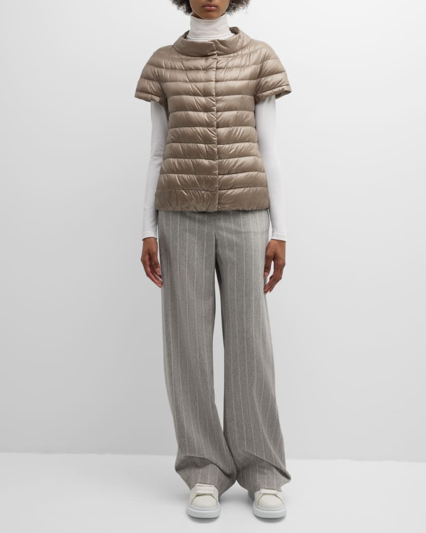 Emilia Water-Resistant Ultralight Nylon Puffer Cape