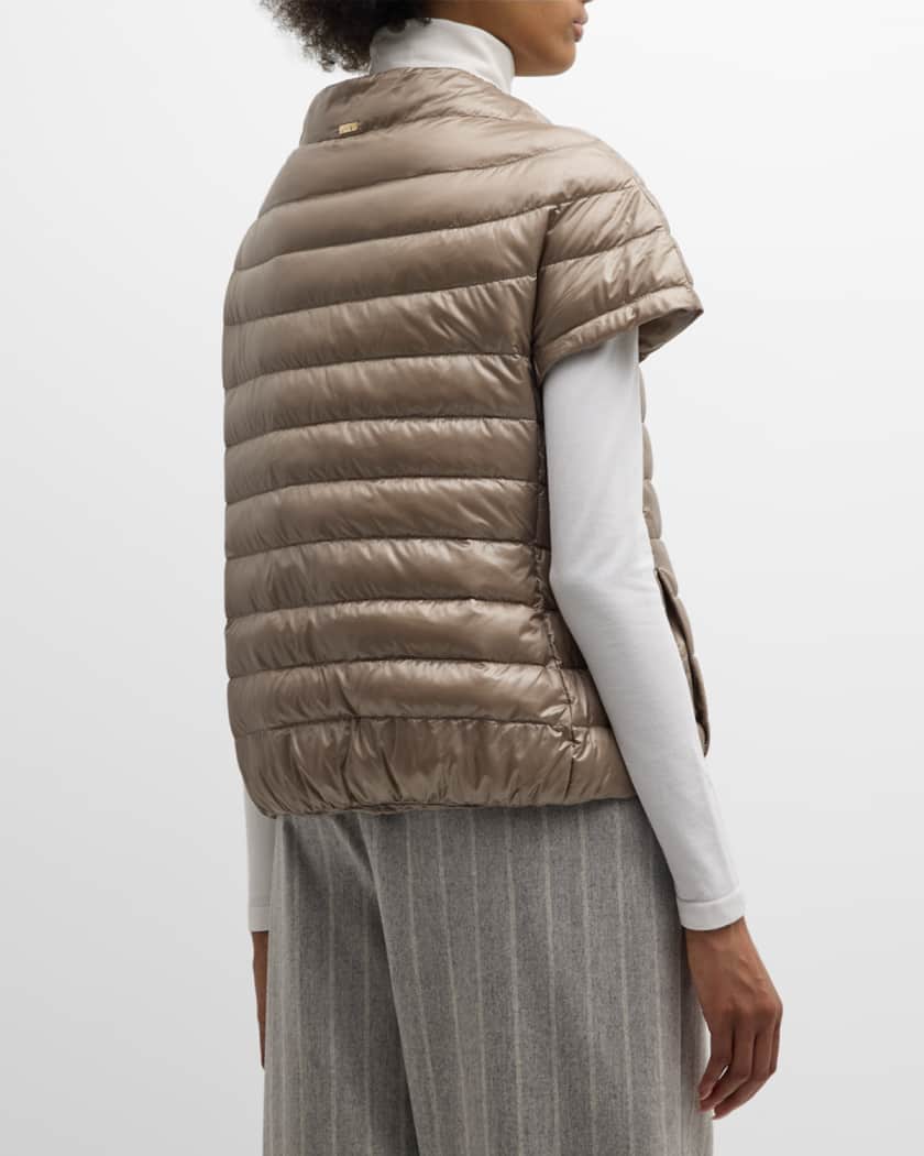 Emilia Water-Resistant Ultralight Nylon Puffer Cape