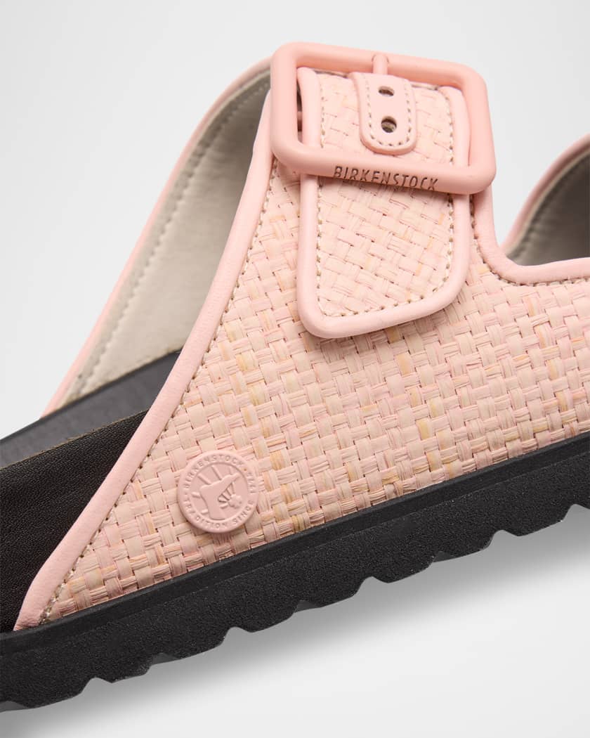 Milano Raffia Dual-Buckle Slide Sandals