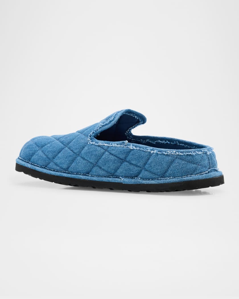 Eliscu Quilted Denim Slide Mules