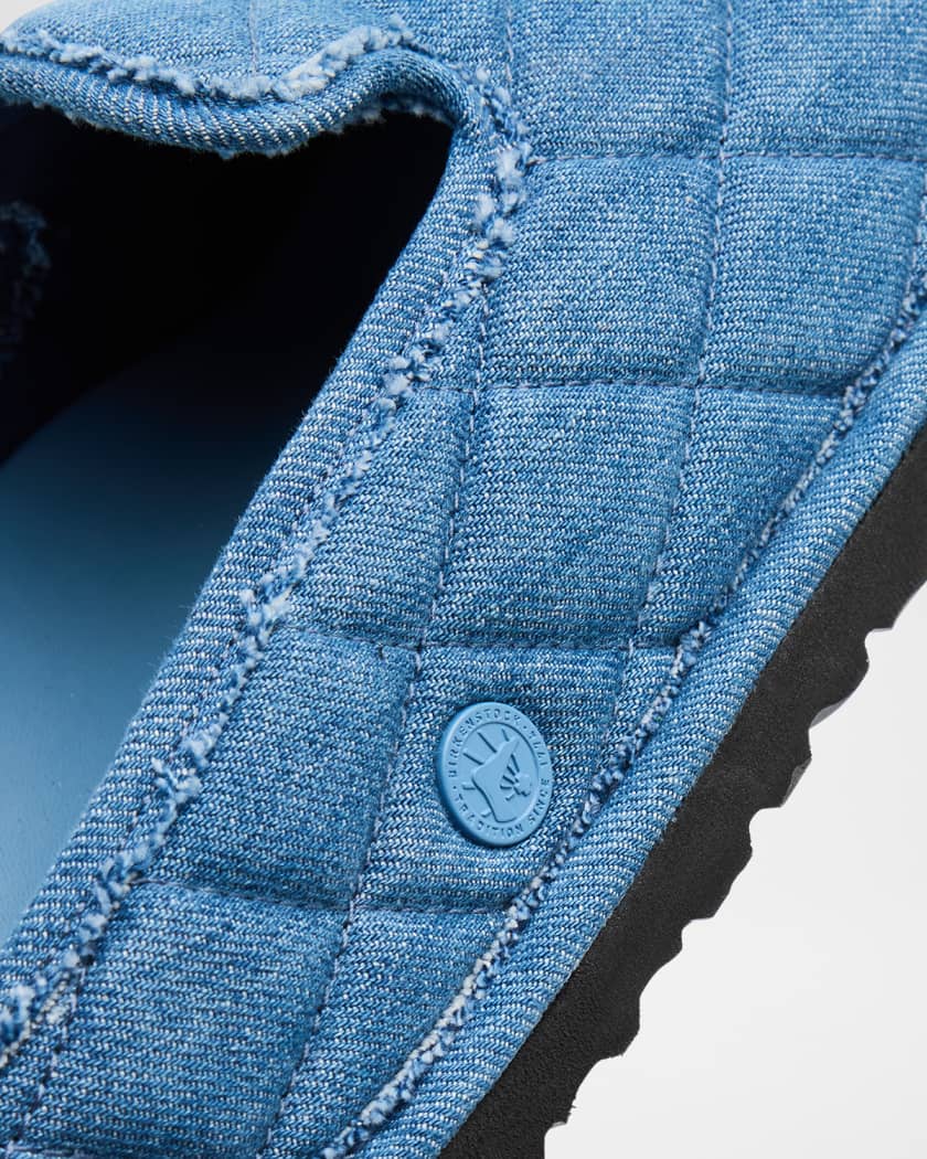 Eliscu Quilted Denim Slide Mules