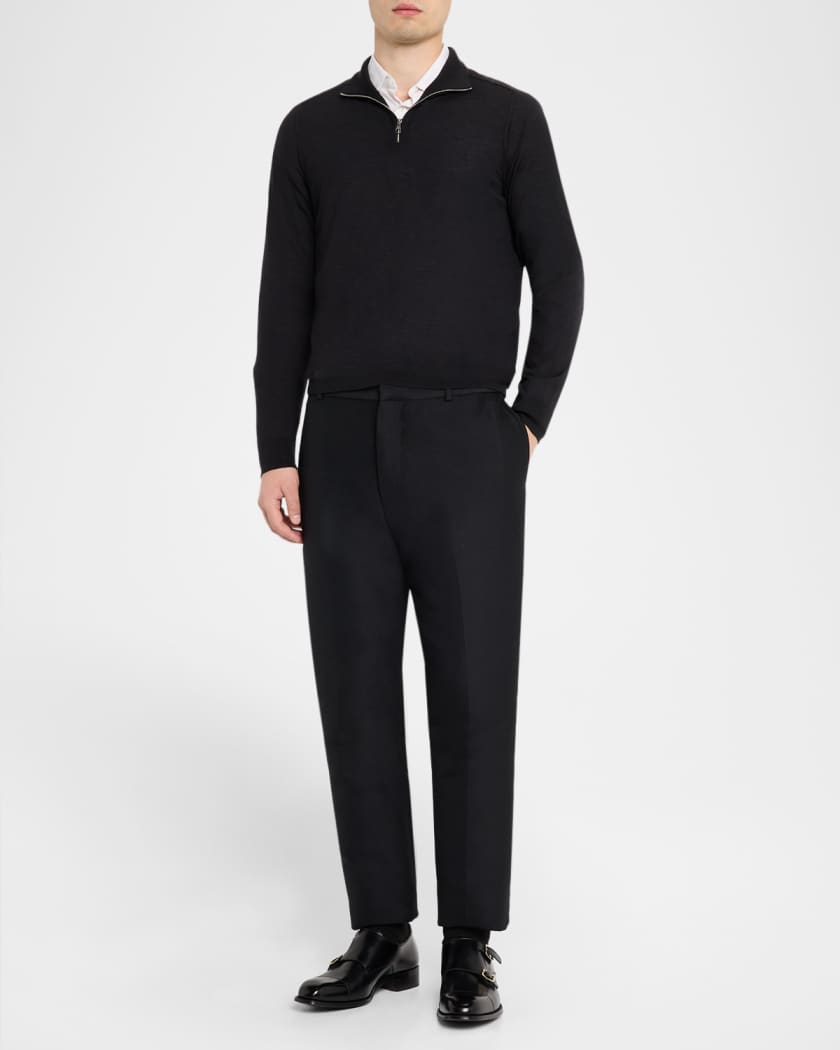 dunhill Men's Superfine Cashmere Quarter-Zip Sweater | Neiman Marcus