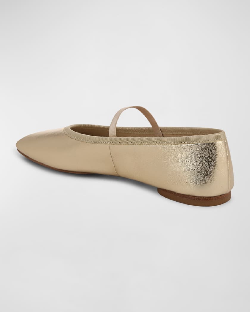 Metallic Mary Jane Ballerina Flats