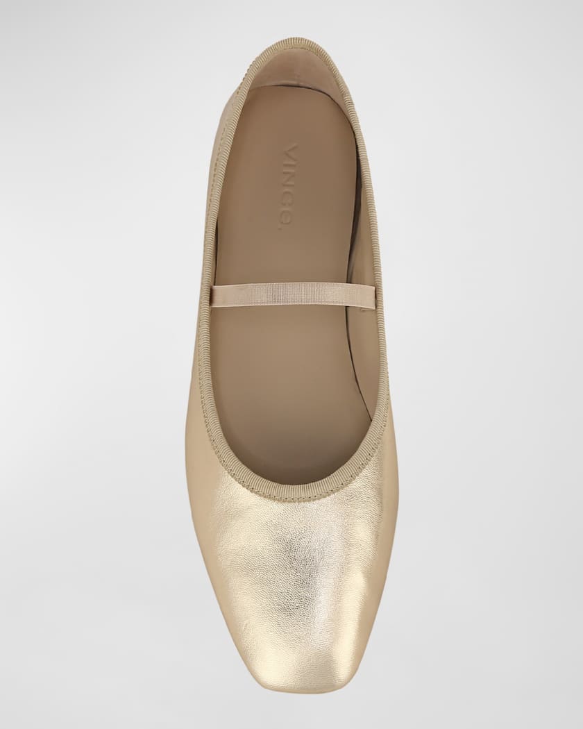 Metallic Mary Jane Ballerina Flats